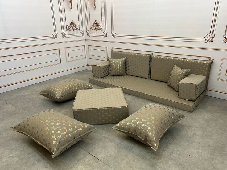 Gold Embroidered Olive Green Jalsa