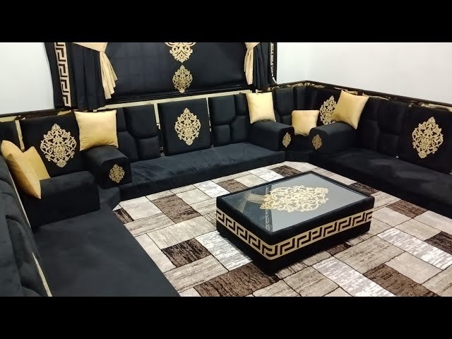 Black & Gold Majlis Sofa