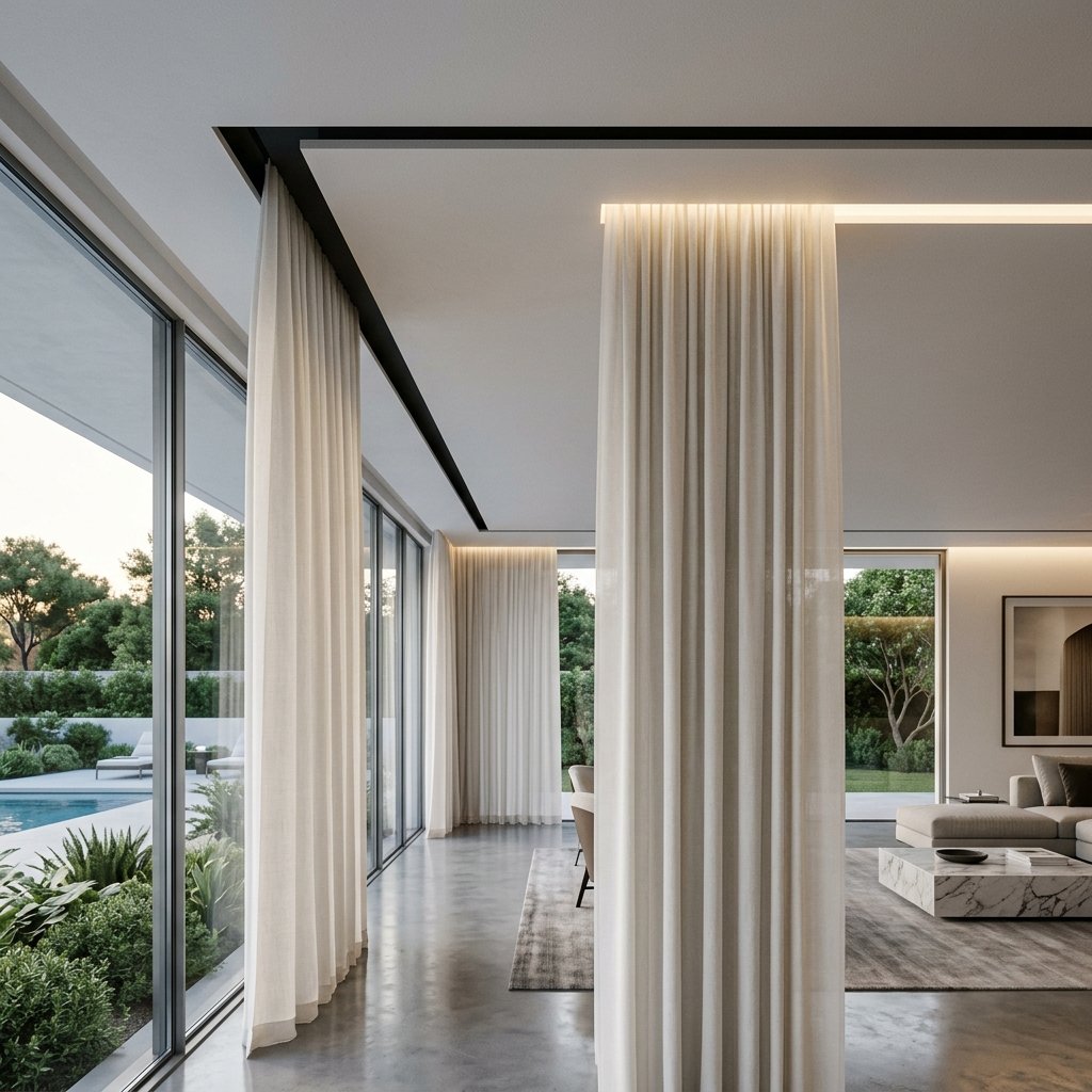 Ceiling-to-Floor Recessed Curtains