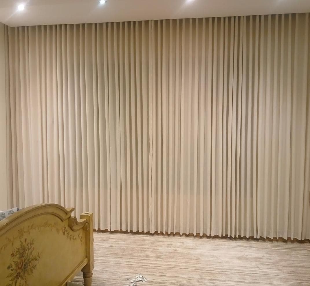 Cream Chiffon Bedroom Drapes