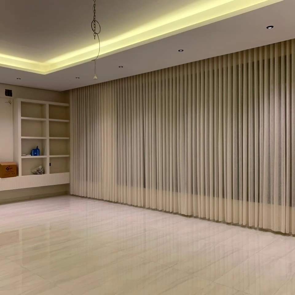 Warm Cream Vertical Wave Pleats