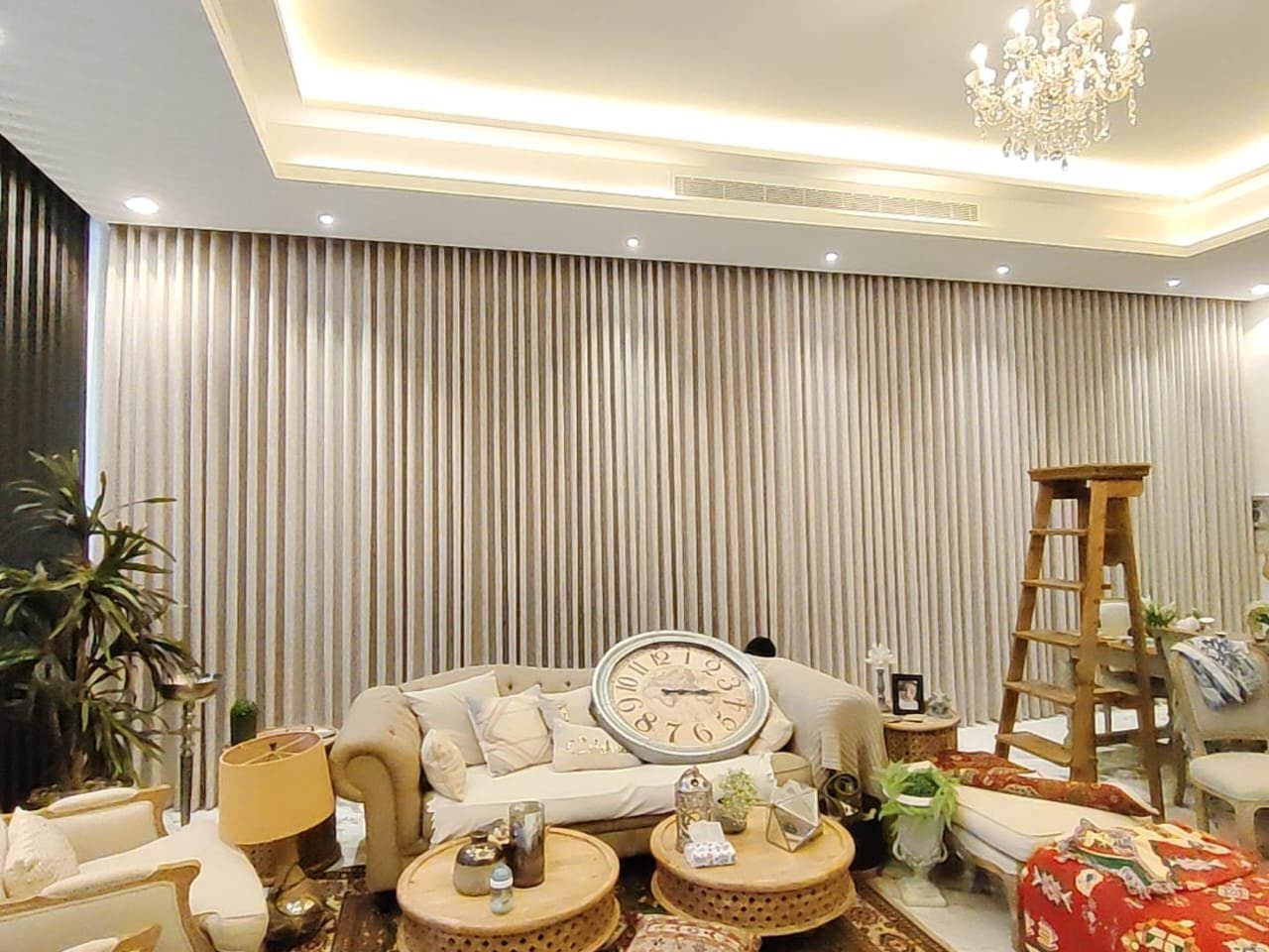 Warm Beige Villa Velvet Drapes