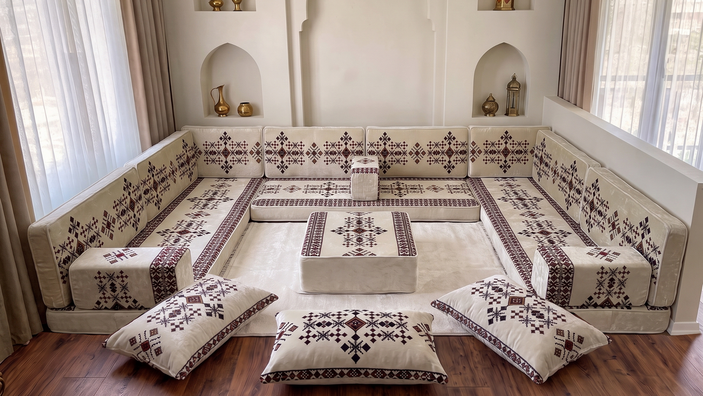 Beige Baghdad Motif Seating